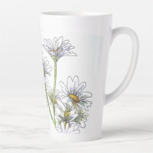 Floral Watercolor Daisy I Love You Nana Gift Latte Mug