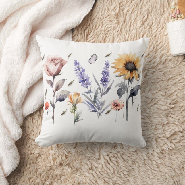 Floral Watercolor Design – Elegant and Artistic Gi Cushion (Blanket)