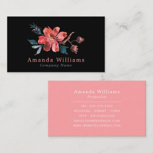 Floral Watercolor Design, Floral Business Card