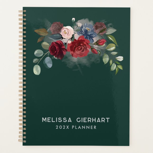 Floral Watercolor Elegant 2025 Personalised Planner (Front)