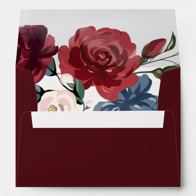 Floral Watercolor Elegant Bloom Envelope (Back (Bottom))