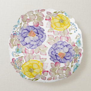 Floral watercolor elegant pattern throw pillow