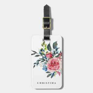 Floral Watercolor Elegant Personalised Luggage Tag