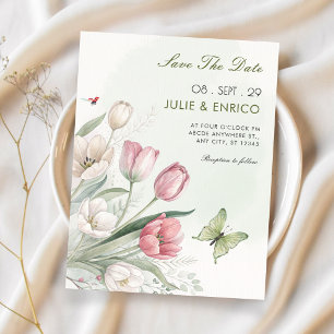 Floral watercolor elegant wedding save the date