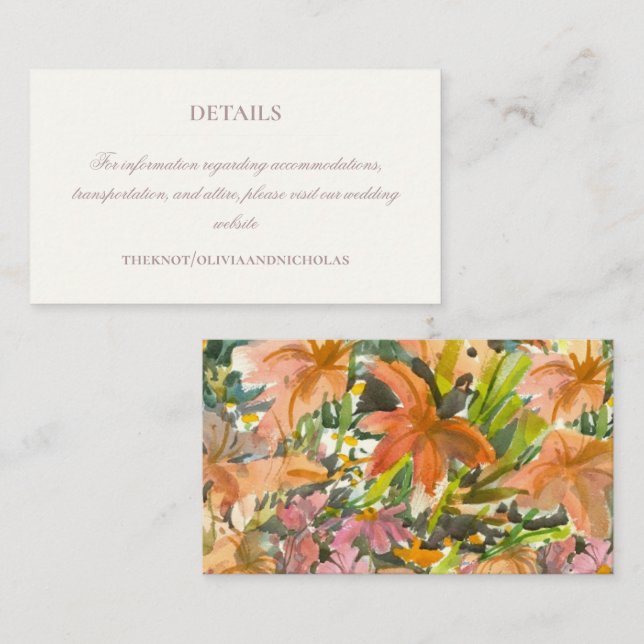 Floral Watercolor Enclosure Card (Front/Back)