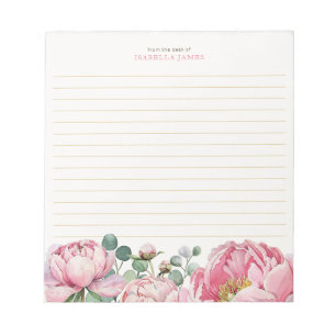 Floral Watercolor & Eucalyptus Greenery Notepad