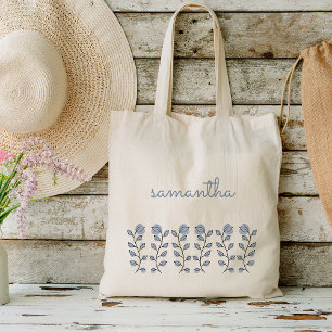 Floral Watercolor Favour Gifts (Blue) Tote Bag