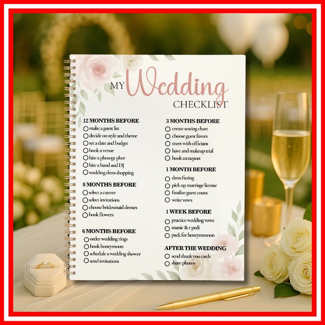 Floral Watercolor Flowers Wedding Checklist  Planner (Creator Uploaded)