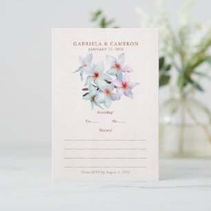 Floral Watercolor Frangipani Terracotta Wedding Enclosure Card