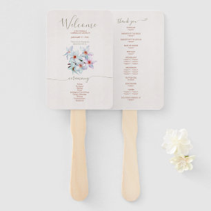 Floral Watercolor Frangipani Terracotta Wedding Hand Fan