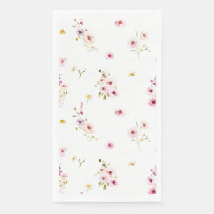 Floral Watercolor Guest Towel Napkin