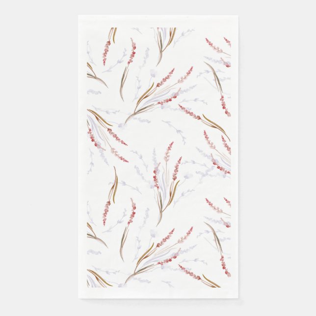 Floral Watercolor Guest Towel Napkin (Front)