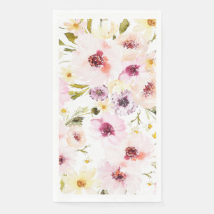 Floral Watercolor Guest Towel Napkin