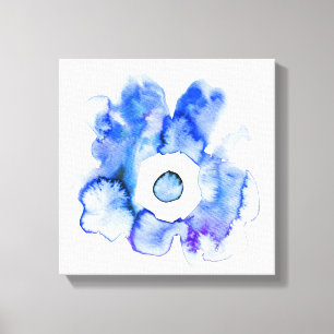 Floral watercolor hand drawn abstract art canvas p print