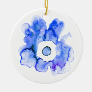 Floral watercolor hand drawn abstract art ceramic ceramic tree decoration