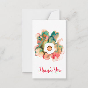 Floral watercolor hand drawn abstract art note car card