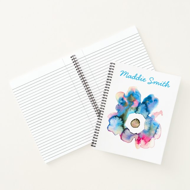 Floral watercolor hand drawn abstract art notebook (Inside)