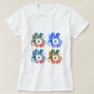Floral watercolor hand drawn abstract art T-Shirt