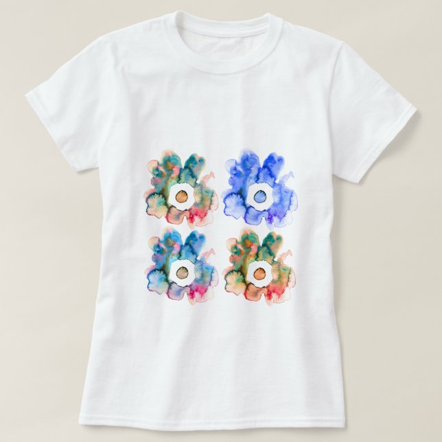Floral watercolor hand drawn abstract art T-Shirt (Design Front)