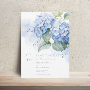 Floral Watercolor Hydrangea Wedding Save The Date  Invitation