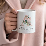 Floral Watercolor Initial Mug - A<br><div class="desc">Give this gorgeous mug as a gift to your bridal party,  mother or friend!!</div>