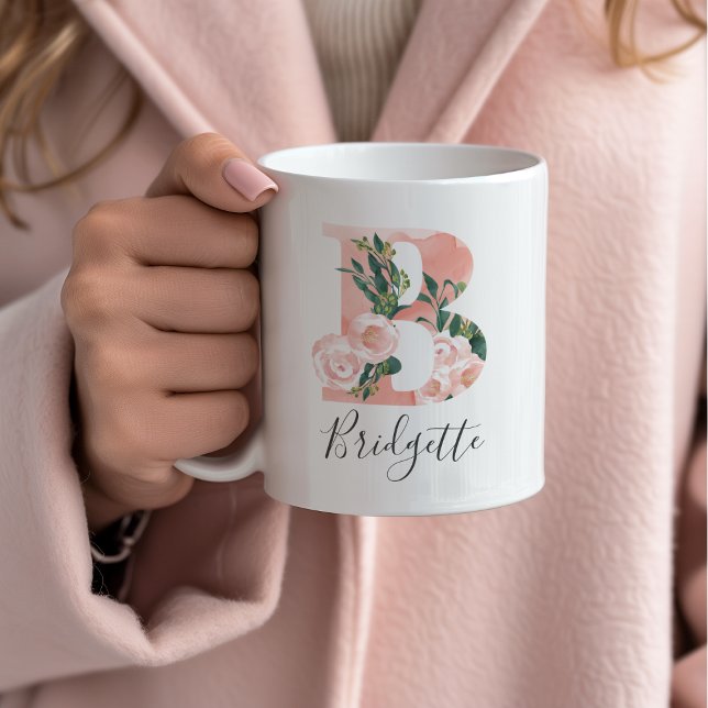 Floral Watercolor Initial Mug - B (Creator Uploaded)