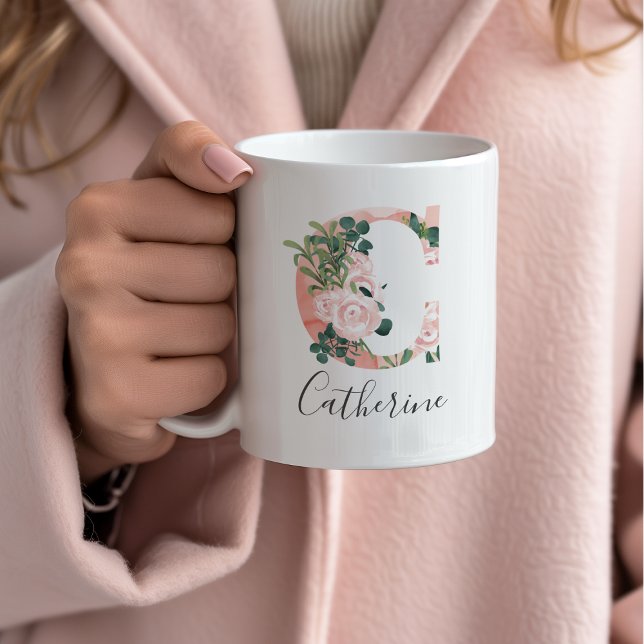 Floral Watercolor Initial Mug - C (Creator Uploaded)