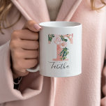 Floral Watercolor Initial Mug - T<br><div class="desc">Give this gorgeous mug as a gift to your bridal party,  mother or friend!!</div>