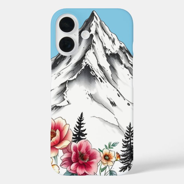 Floral Watercolor iPhone 16 Case (Back)