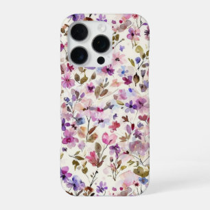 Floral Watercolor iPhone Case - Vintage Pink Purpl