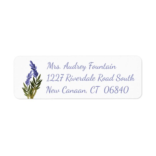 Floral Watercolor Lavender Purple Flower Return Address Label