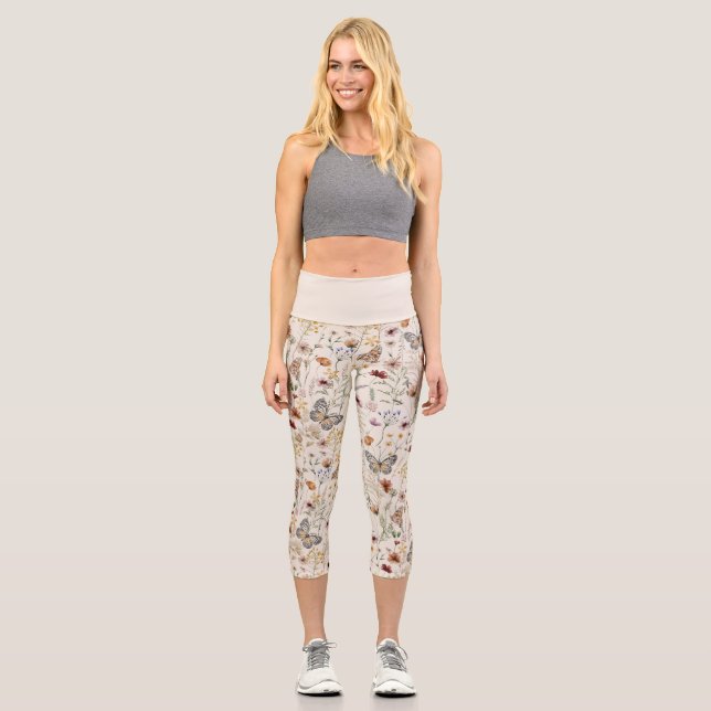 Floral Watercolor Leggings (Front)