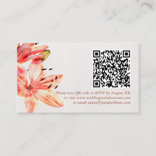 Floral Watercolor Lillies Terracotta Enclosure Card