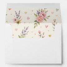 Floral Watercolor Lined Envelope