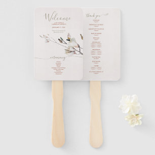 Floral Watercolor Magnolia Terracotta Hand Fan