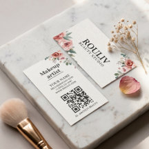 Floral Watercolor Makeup Artist QR Code