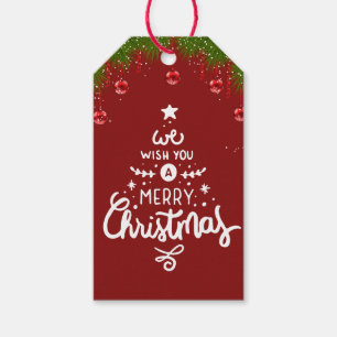 Floral Watercolor Merry Christmas candy Gift Tags