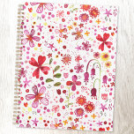 Floral Watercolor Modern Pattern Planner<br><div class="desc">Bright and happy watercolor wildflower and leaves painting of a wildly overgrown garden. Perfect for gardeners,  nature lovers and florists.  Original art by Nic Squirrell.</div>