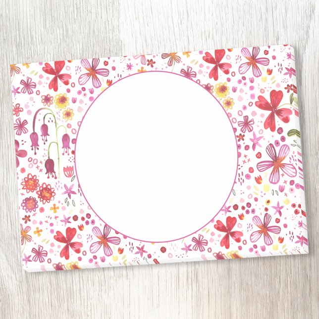 Floral Watercolor Modern Pattern Post-it Notes (Watercolor wild flower post it notes)