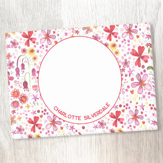 Floral Watercolor Modern Personalised Post-it Notes