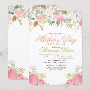 Floral Watercolor Mother's Day Brunch Invitation