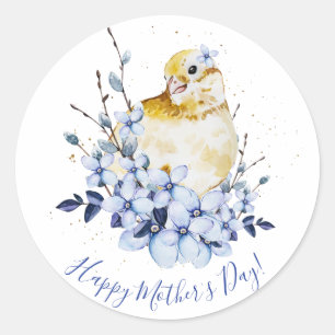 Floral Watercolor Mother's Day Classic Round Sticker
