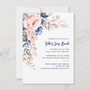 Floral Watercolor Mother's Day Pink Brunch Invitation