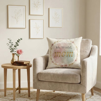 Floral Watercolor Mum Quote Pillow Design
