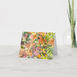 Floral Watercolor Note Card - Blank