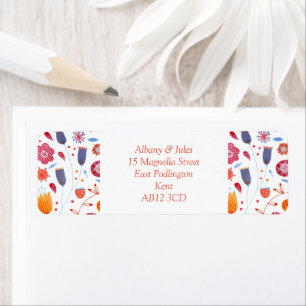 Floral Watercolor Orange Blue