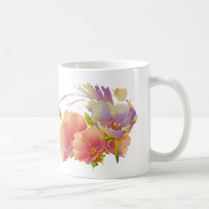 Floral Watercolor painting Custom Name Coffee Mug