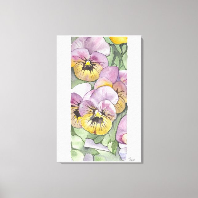 Floral watercolor painting on canvas 24"x36" (Front)
