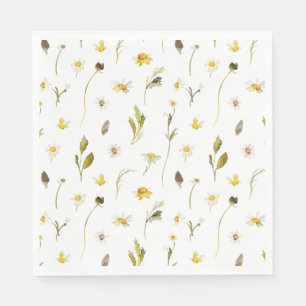 Floral Watercolor Paper Napkin