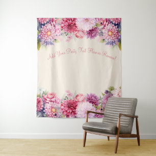 Floral Watercolor Party Photo Backdrop  Tapestry